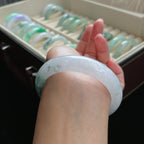 糯冰正圈飘花翡翠手镯（56mm）（yc016631）