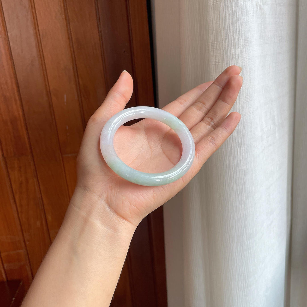 糯冰特色翡翠圆条手镯(55.3mm)（yc402822）
