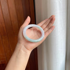 糯冰特色翡翠圆条手镯(55.3mm)（yc402822）