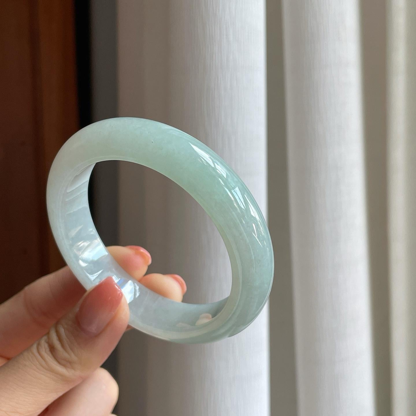 糯冰淡晴底翡翠平安镯（52.7mm）（yc310329）