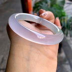 冰种淡春彩圆条手镯（54.7mm）（yc292640）