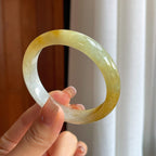 糯冰黄翡翡翠黄翡平安镯（52mm）（yc366982）