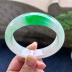 糯冰种飘阳绿宽版轮胎手镯（59.4mm）（yc253810）