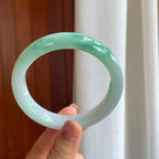 糯冰飘花翡翠平安镯（63mm）（yc283304）