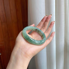 糯冰飘花翡翠平安镯（53.7mm)（yc373461）