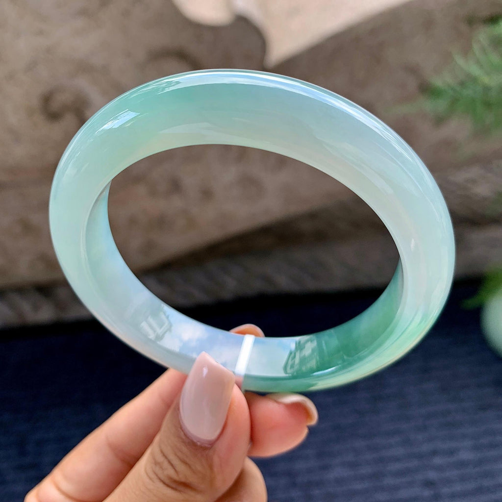细糯种飘花平安镯（58.1mm）（yc226059）
