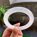 糯冰种飘花圆条手镯（54.7mm)（yc307333）