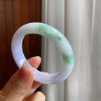 糯冰春带彩翡翠平安镯（54mm)（yc316585）