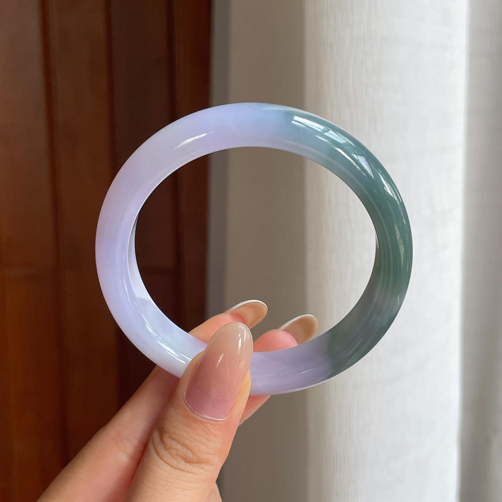 糯冰紫罗兰特色翡翠平安镯（56.4mm)（yc415329）