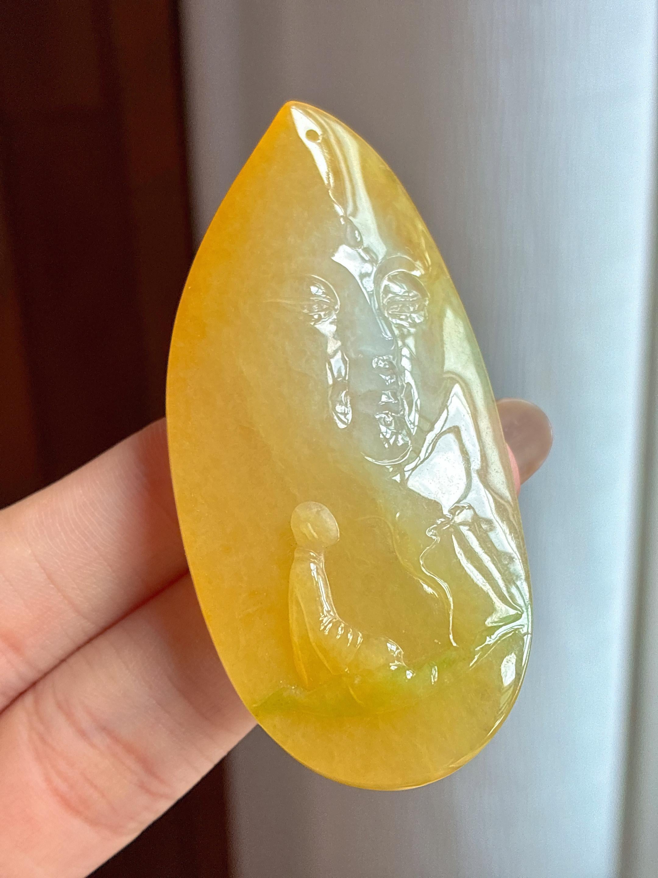 糯冰黄翡翡翠悟道（yc426327）