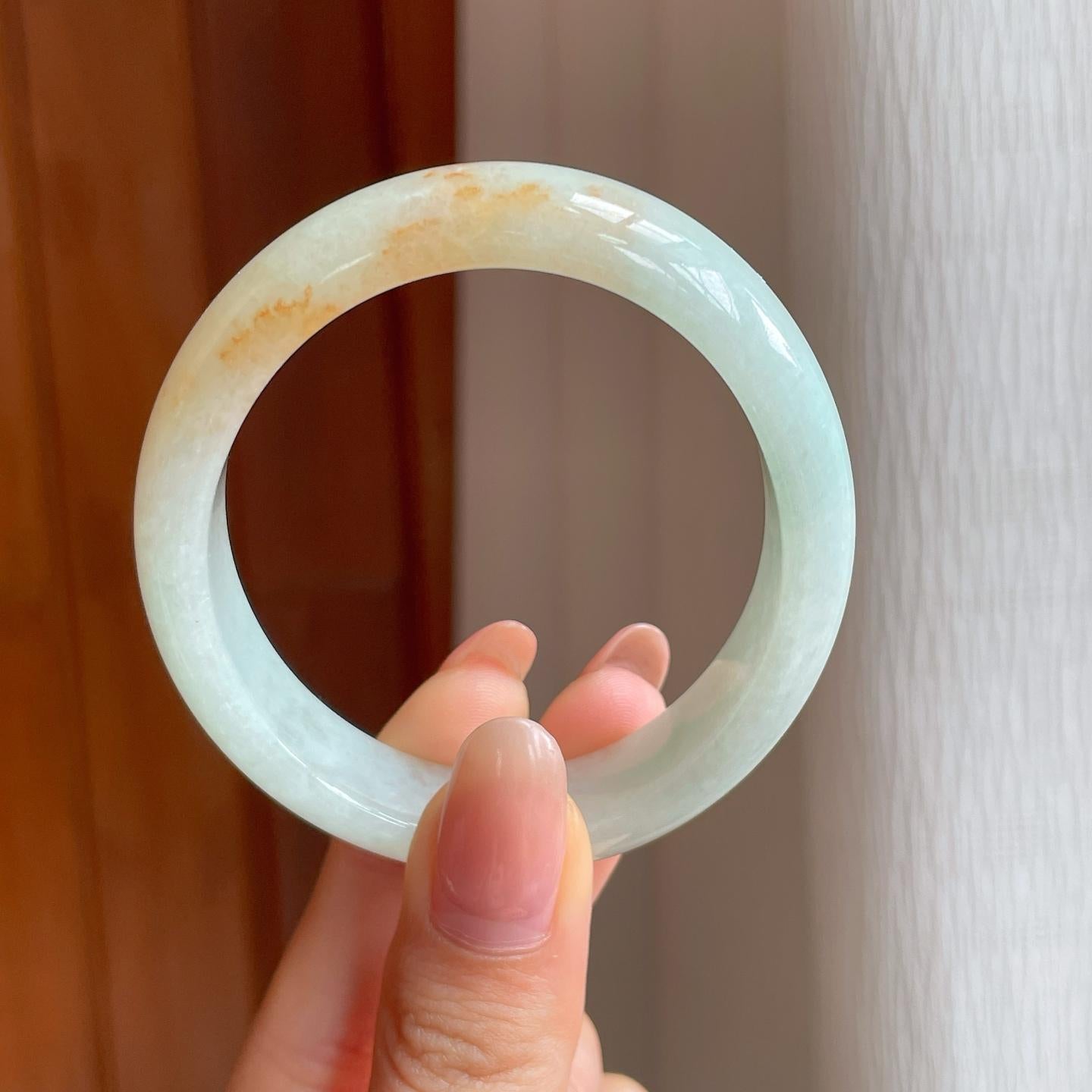 糯冰黄翡翡翠贵妃镯（53.4mm)（yc350478）