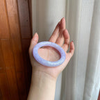 糯冰紫罗兰翡翠圆条手镯（54.6mm）（yc302434）