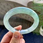 细糯种晴底飘花泥鳅背手镯（56mm）（yc249387）