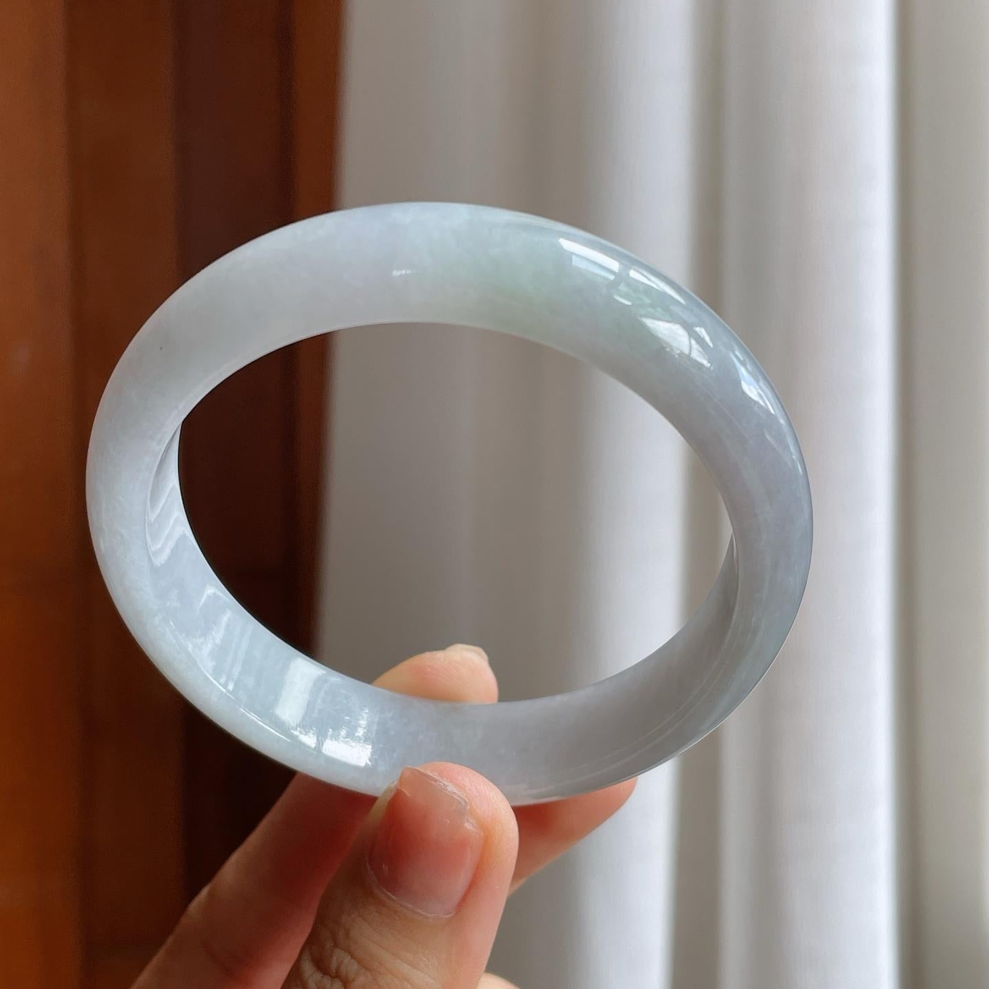 糯冰翡翠平安镯（58.7mm）（yc216049）