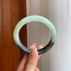 糯冰带色乌鸡翡翠平安镯（58mm)（yc373888）