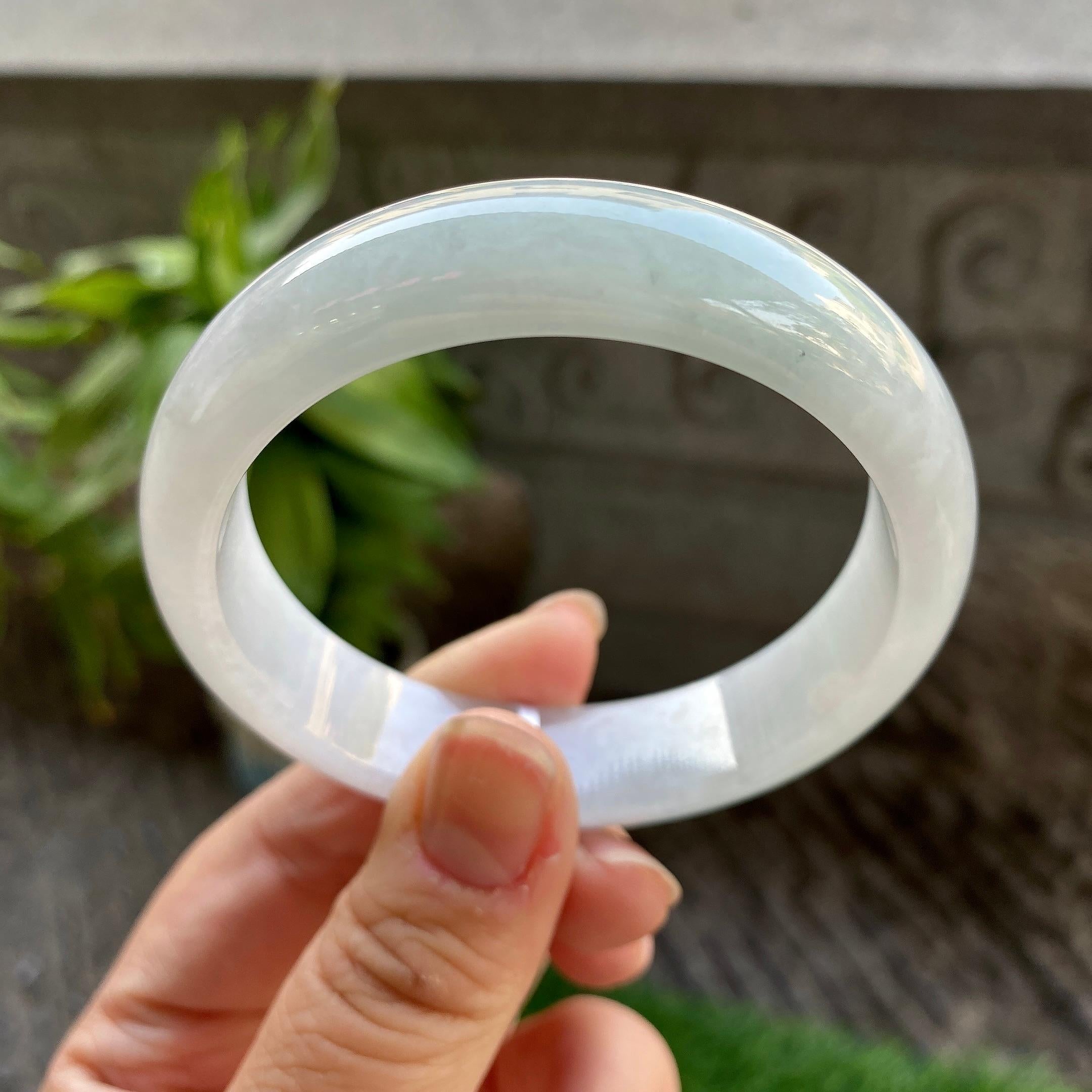 细糯种淡晴底平安镯（56.4mm）（yc311877）