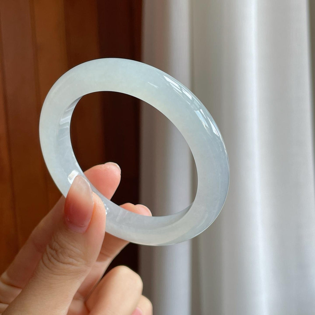 冰种白月光翡翠平安镯（54mm）（yc312901）