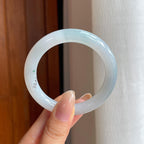 糯冰飘花翡翠圆条手镯（51mm)（yc412139）