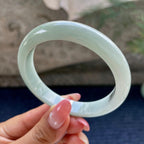 细糯种带底色正圈平安镯57.5圈      天然缅甸A货翡翠（yc424738）