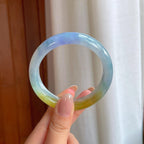 冰种特色翡翠平安镯（55mm)（yc380007）