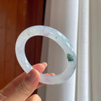 冰种飘花翡翠圆条手镯（55mm）（yc406234）