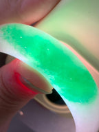 糯冰种飘阳绿宽版轮胎手镯（58.7mm）（yc253724）