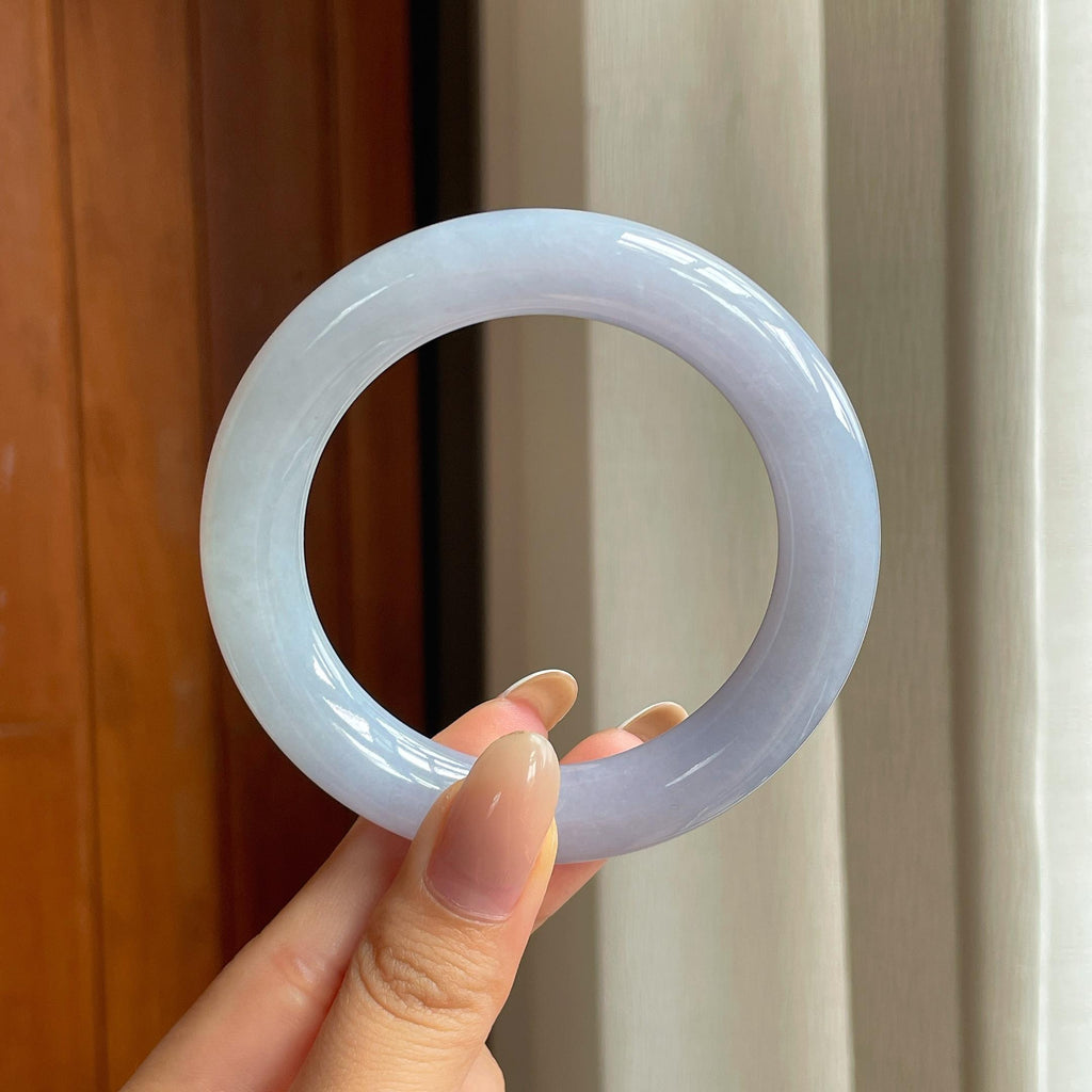 糯冰紫罗兰翡翠圆条手镯（55.3mm)（yc406308）