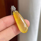 18k金扣冰种黄翡翡翠福瓜（yc257276）