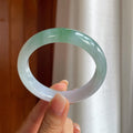 糯冰种半山半水翡翠平安镯(55.5mm)（yc414420）