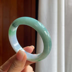 糯冰半山半水特色翡翠平安镯（54.5mm）（yc389555）