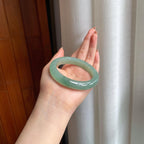 冰种湖水绿翡翠平安镯（57mm）（yc358330）