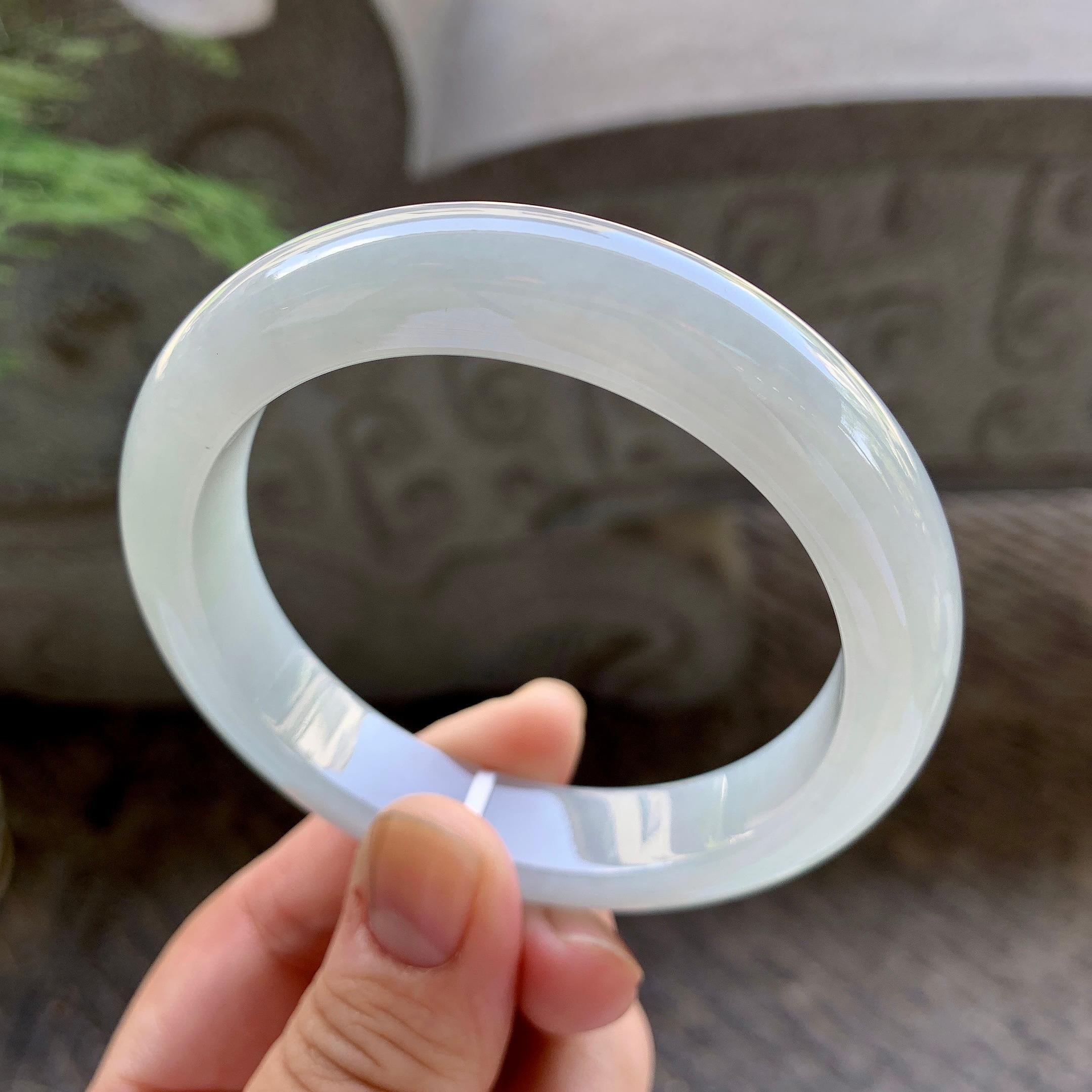 细糯种淡晴底平安镯（57.8mm）（yc199586）