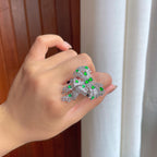 18k金钻镶冰种翡翠胸针(两用款)（yc426896）