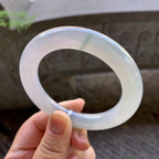 糯冰种飘花圆条手镯（56.7mm）（yc213132）