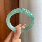 冰种飘花翡翠平安镯（55mm)（yc415374）