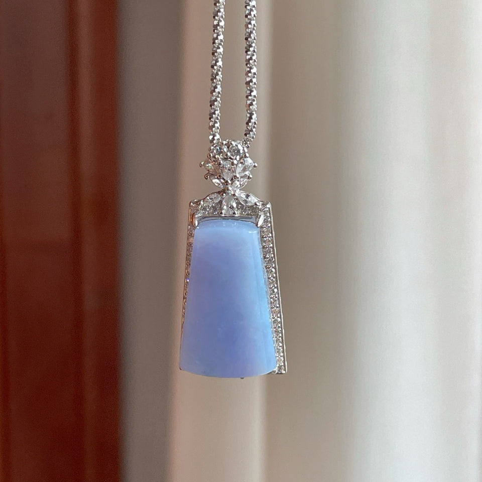 S925银镶冰种紫罗兰翡翠无事牌挂件（yc175933）