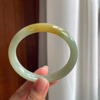 糯冰晴底黄翡翡翠平安镯（59mm）（yc377374）