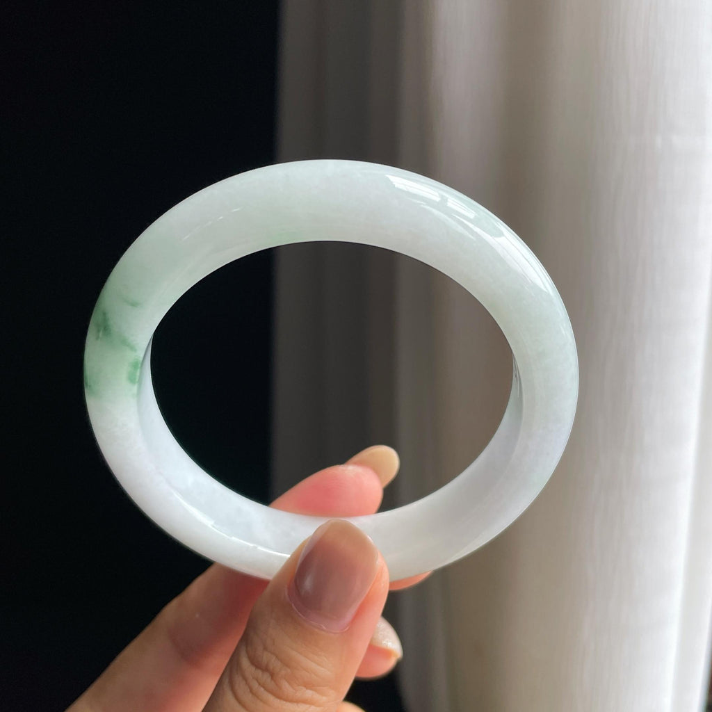 糯冰飘花翡翠平安镯(58.8mm)（yc417081）