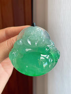 冰种飘阳绿翡翠佛公（yc319549）