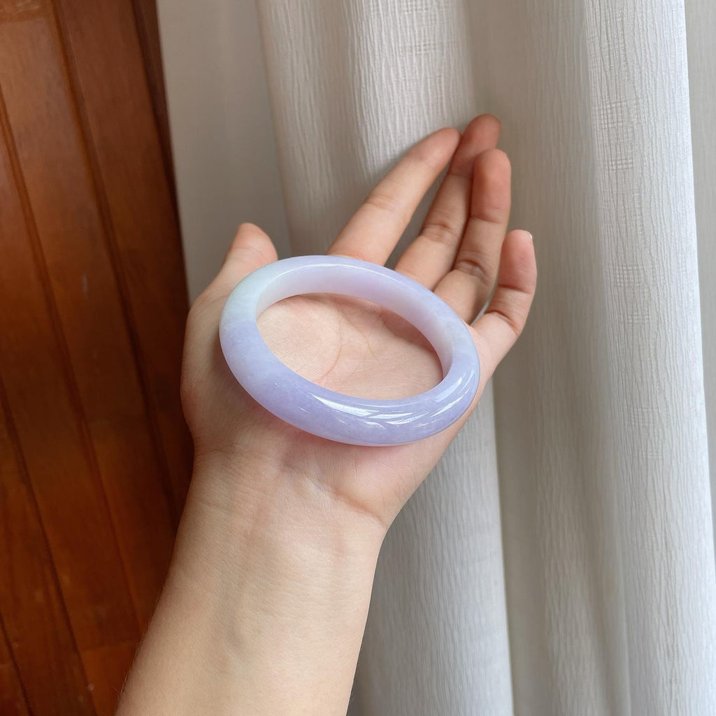 糯冰紫罗兰翡翠平安镯（57mm）（yc254962）
