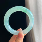 冰种晴底飘绿花翡翠圆条手镯（55.2mm)（yc323142）