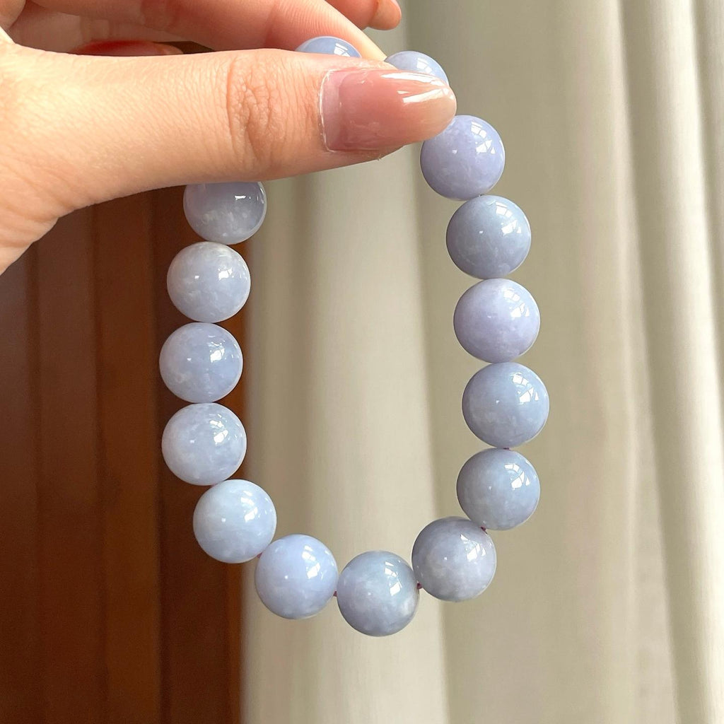 糯冰紫罗兰翡翠珠串手串（yc344541）