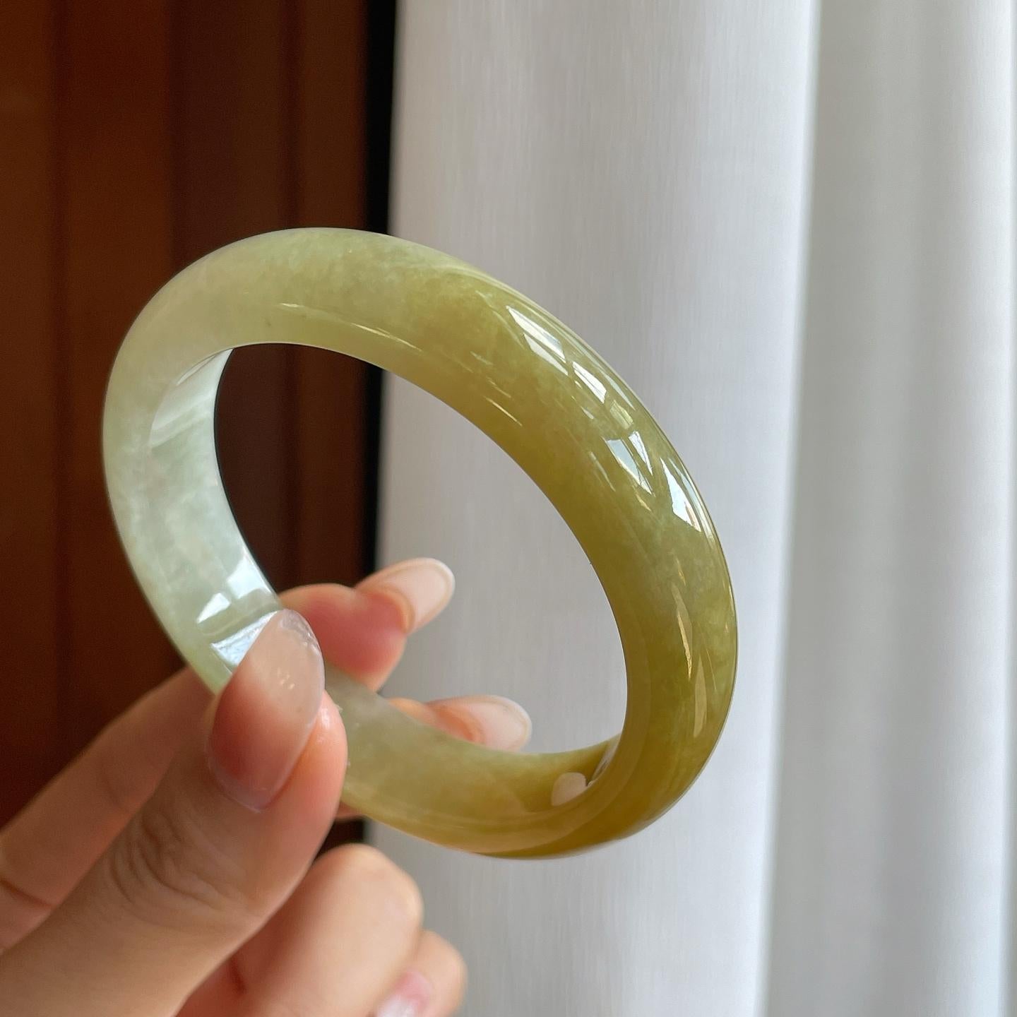 糯冰黄翡翡翠手镯（56.6mm）（yc272869）