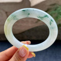 细糯种飘花黄翡圆条手镯54.5圈      天然缅甸A货翡翠（yc376057）