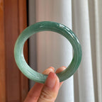 糯冰湖水绿翡翠平安镯（57.2mm）（yc310331）