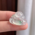 高冰种飘绿光玉佛挂件 天然缅甸A货翡翠（yc461835）