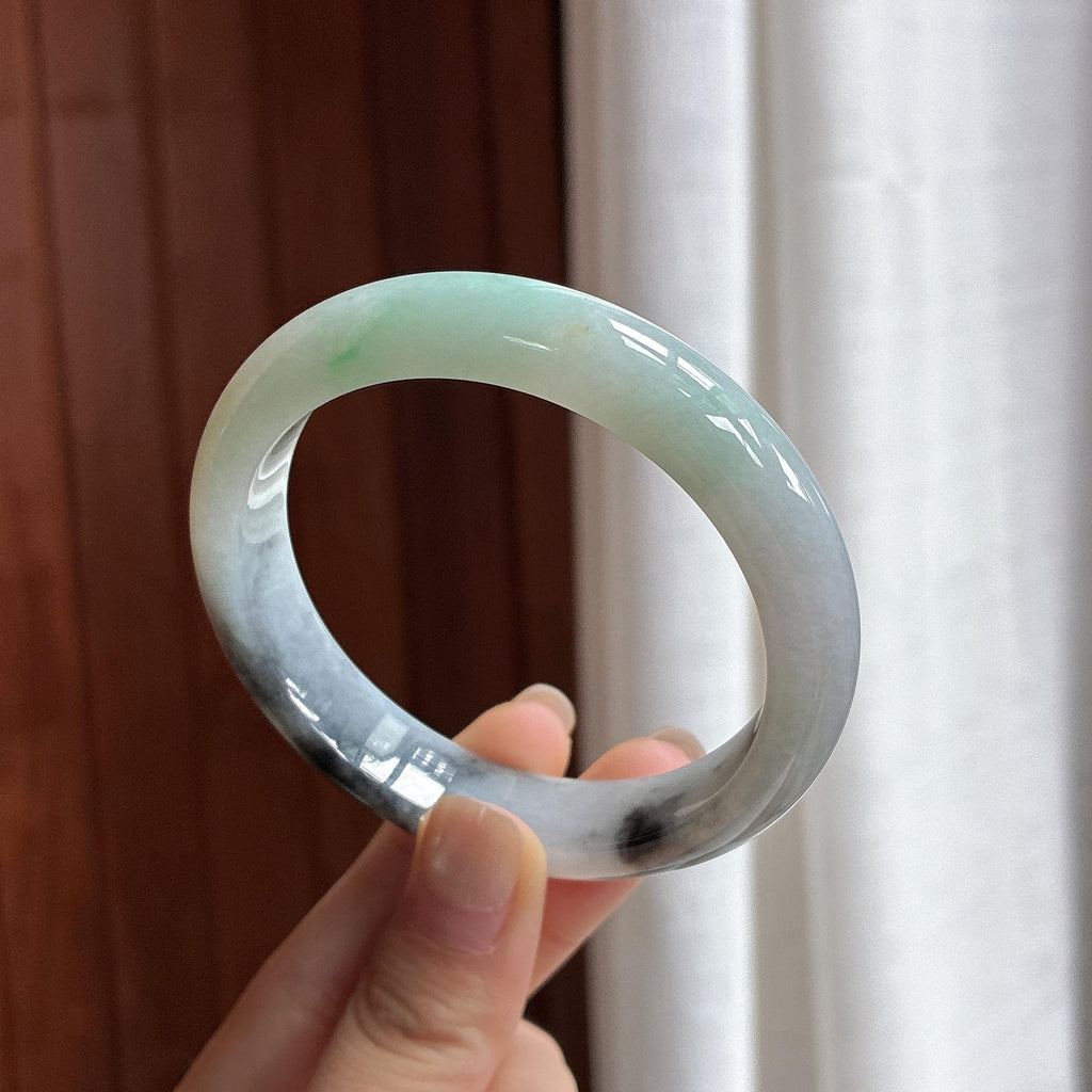 细糯种乌鸡特色正圈平安镯 56圈 天然缅甸A货翡翠（yc481646）