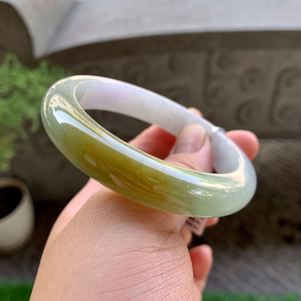 细糯种黄翡平安镯（58mm）（yc240756）