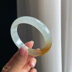 冰种黄翡翡翠平安镯（58mm）（yc380333）