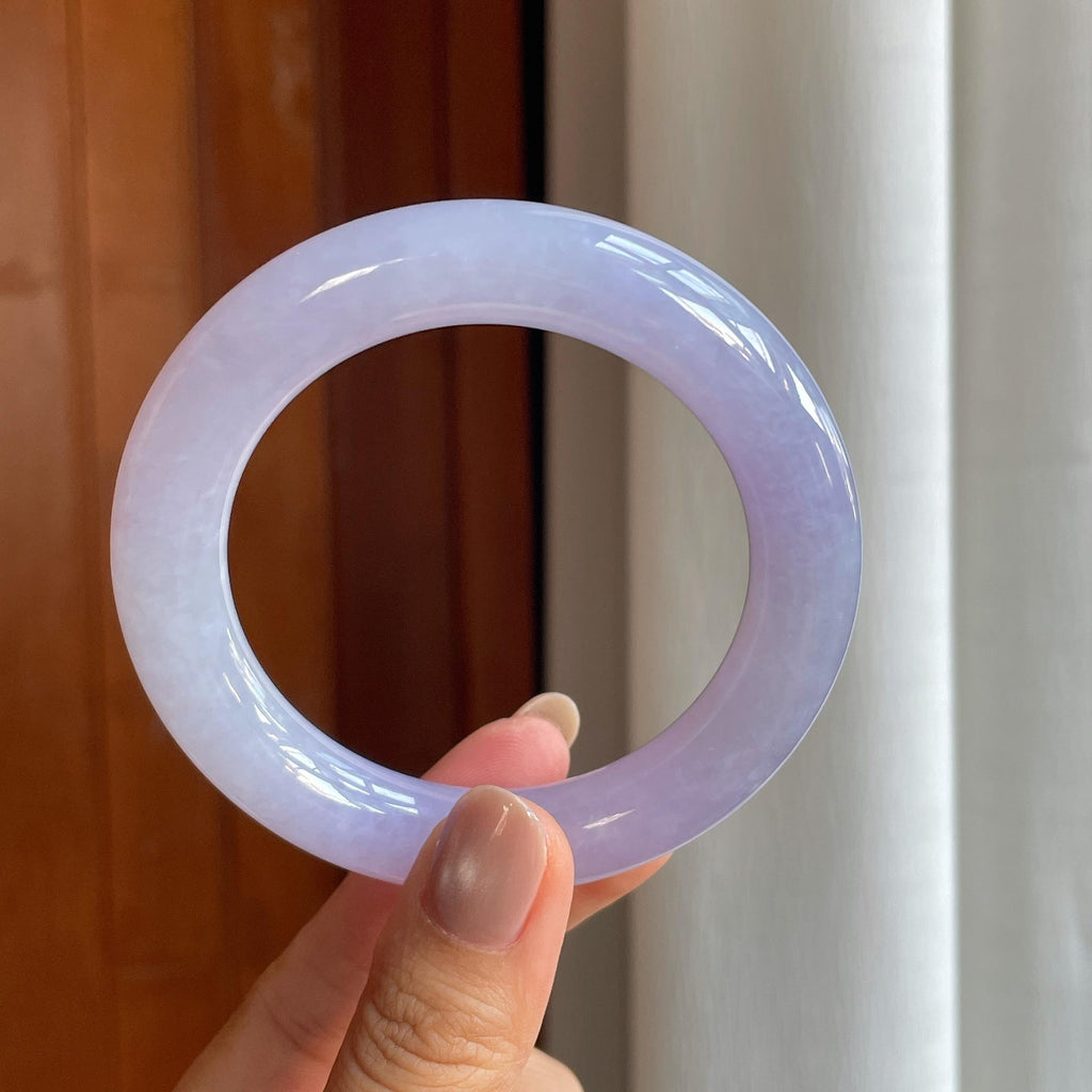 糯冰紫罗兰翡翠圆条手镯（56mm）（yc402779）